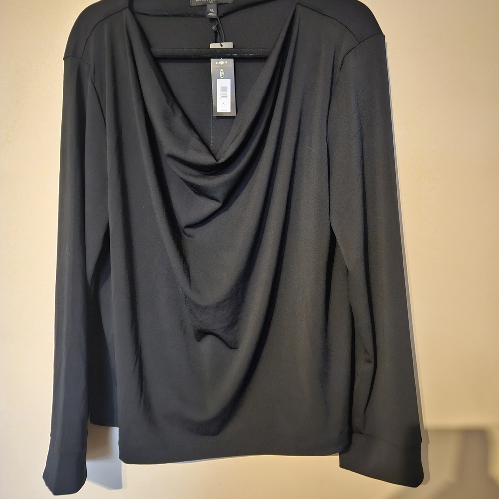 Banana Republic Black Drape Neck Blouse